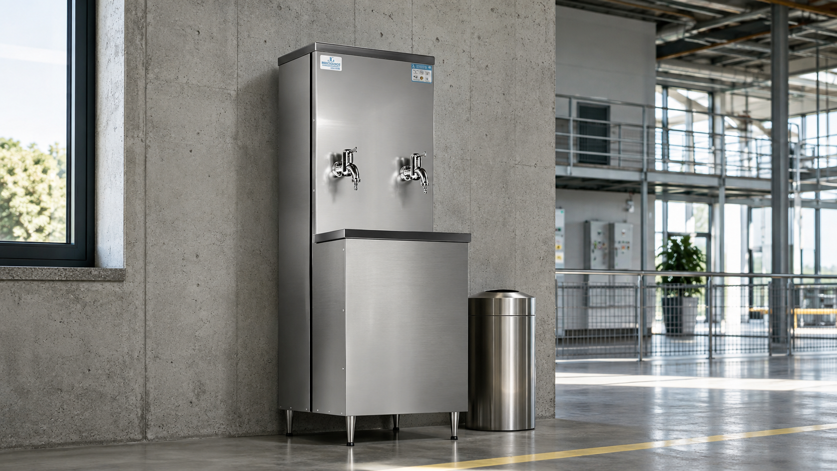 Bebedouro industrial JG de 30 litros com 2 torneiras, gabinete em aço inox